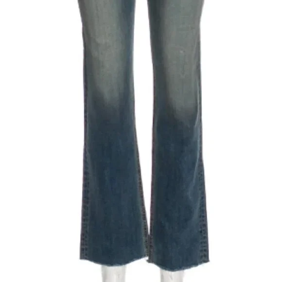 rag & bone Straight Leg Medium Blue Wash Colour: Elgin Women's 24 Raw Hem - Picture 11 of 15